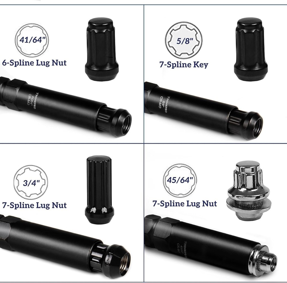 Universal 8-Piece Spline & Hex Lug Nut Removal Master Set
