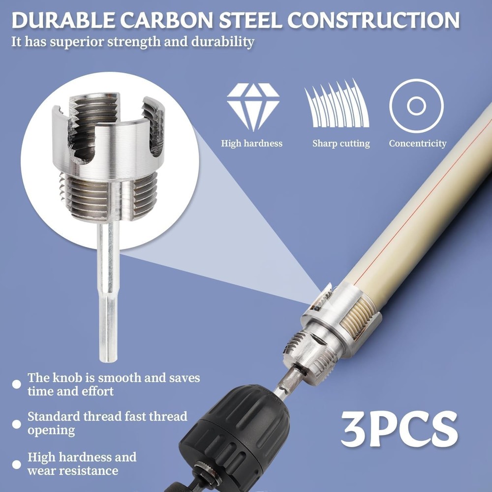 3Pcs Integrated Internal & External Pipe Threading Tool, Pipe Tapping and Thread