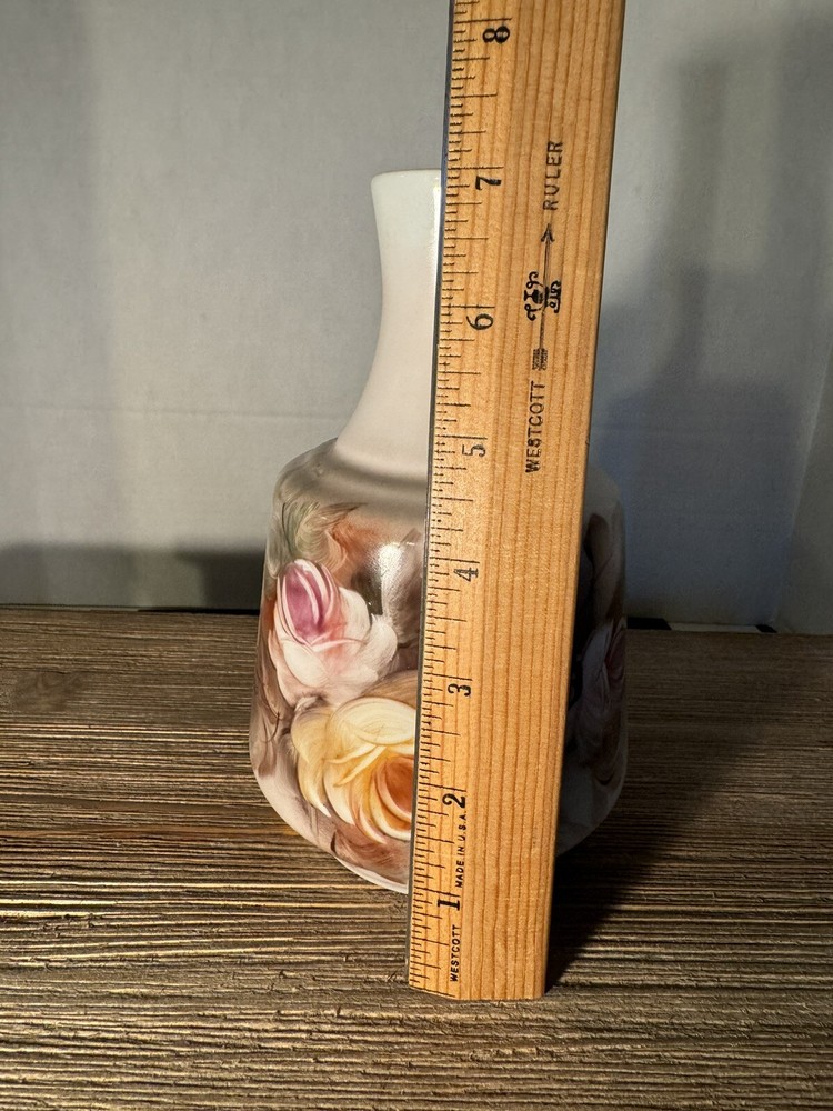 Hand painted Signed satin finish vase