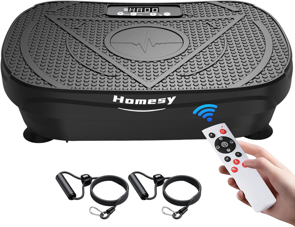 Homesy Vibration Plate Exercise Machine, Vibrating Plate for Lymphatic Drainage,