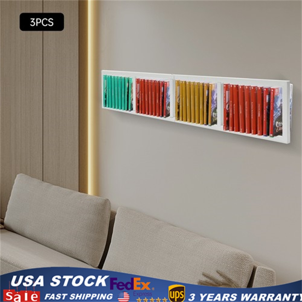 3* CD Wall Mount Racks CD Storage Holder Rack Display  CD-DVD Stand White