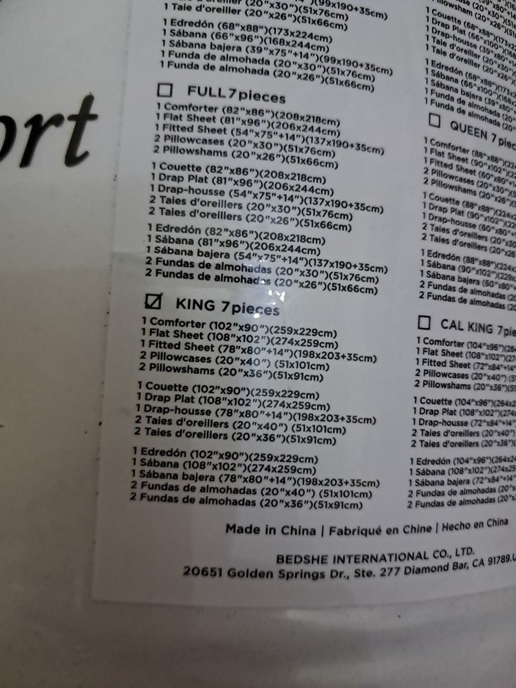 Bedisure Bed In A Bag Solid 7 Piece king