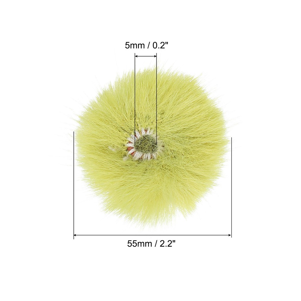 Furry Microphone Windscreen 5mm x 55mm for Microphone Yellow 1 Pack