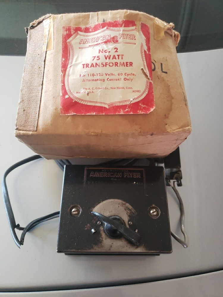 AC Gilbert American Flyer No. 2 75 Watt Transformer w Box UNTESTED
