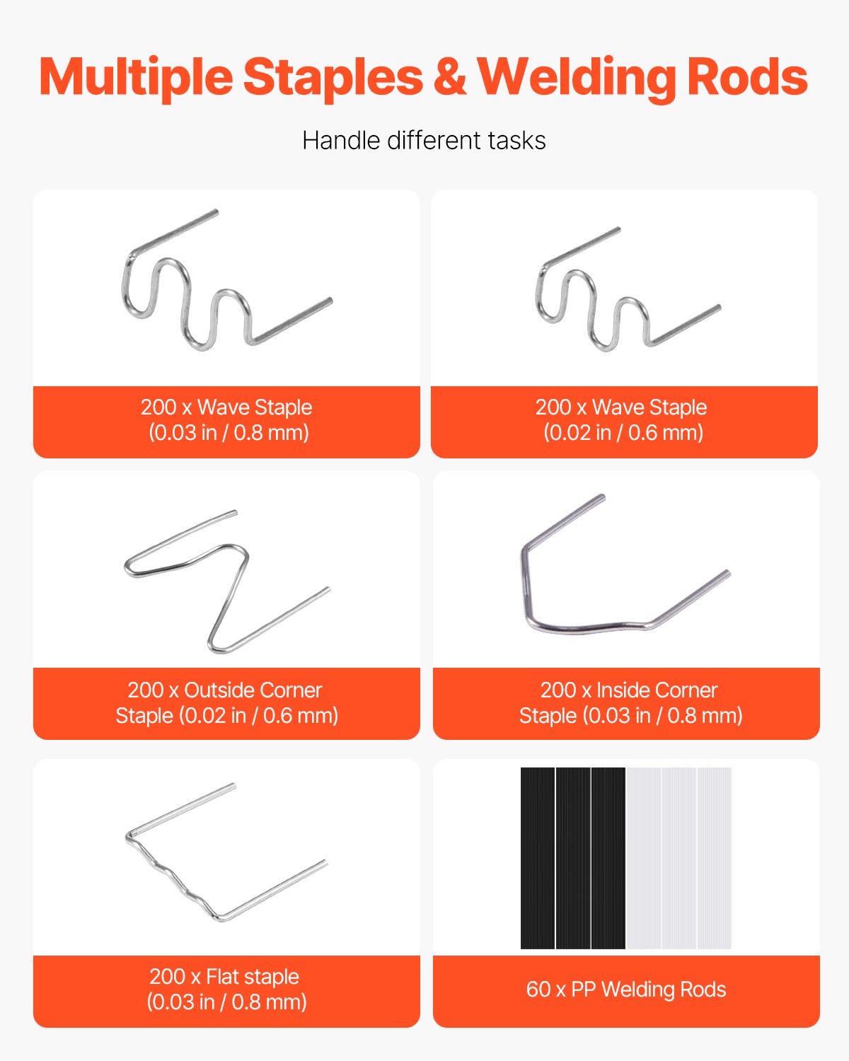 VEVOR Plastic Welder Kit 100W Plastic Welder Gun and Iron 1000 Staples&60 Rods