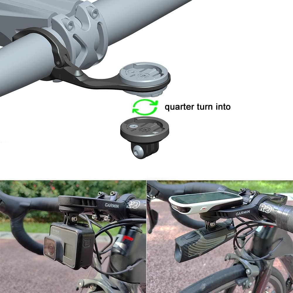 Out-Front Mount for Garmin Edge Compatible with Camera or Headlight Quick Rel...