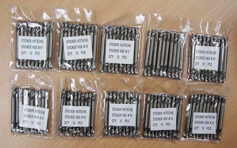 100PC #10 DOUBLE END DRILL BITS FULL GROUNDED