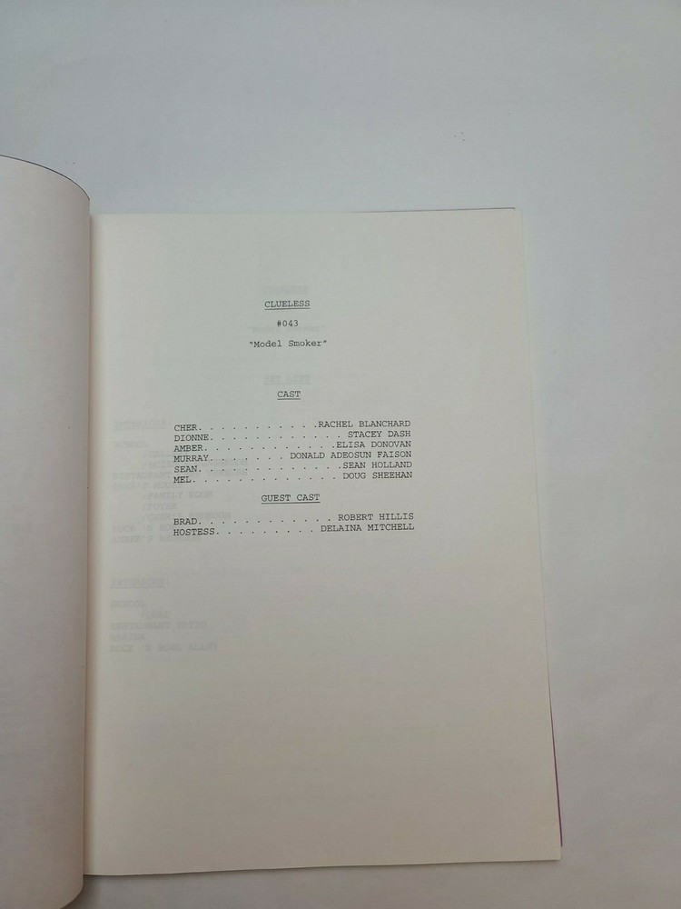 CLUELESS / David Hamburger 1998 TV Script, Donald Faison "Model Smoker"