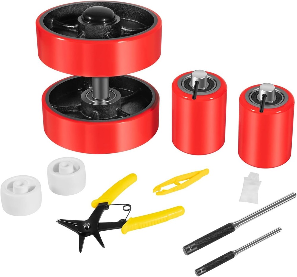 Pallet Jack Wheels Kit, Steering Wheels 7"x 2" Pair, Load Roller 3" x 3.75" Pair