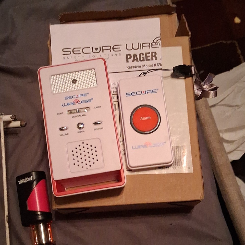 Secure Wireless Call Button Pager Alarm System SWCB-1, User Activated, Panic
