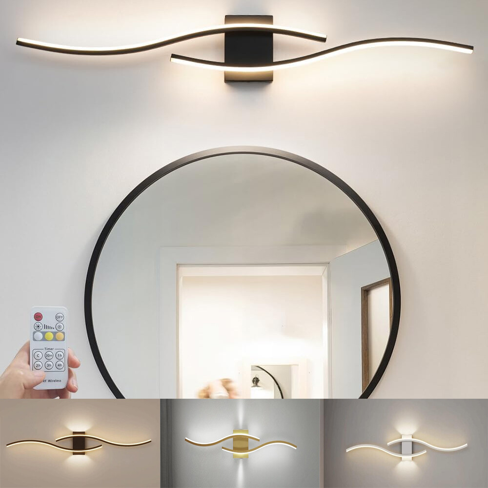 Modern LED Vanity Light Bathroom Light Fixture Over Mirror with Remote Control