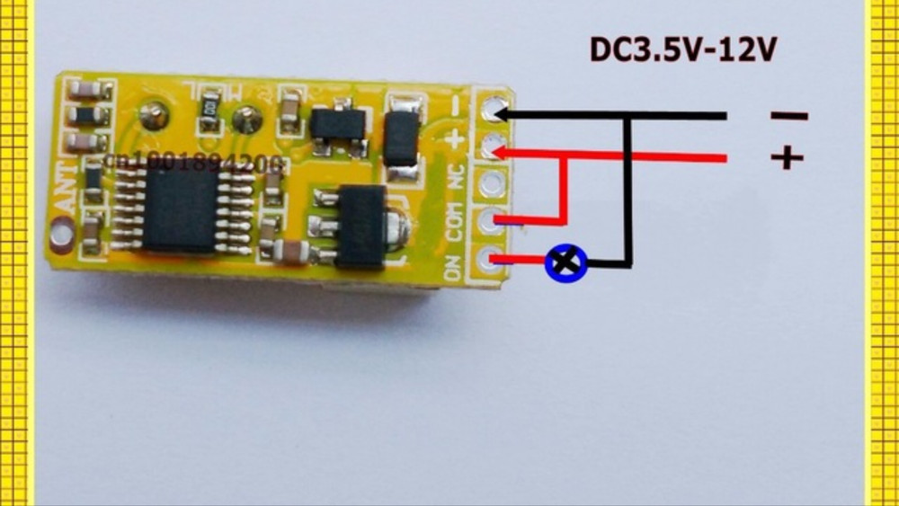 White small RF Wireless Remote Control Momentary/Toggle/Latch 3.7 - 12v A12