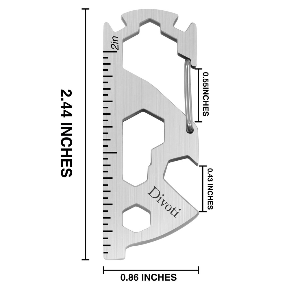 STEEL HAWK Quartermaster Carabiner Keychain Multitool, 17-in-1 Multi Tool