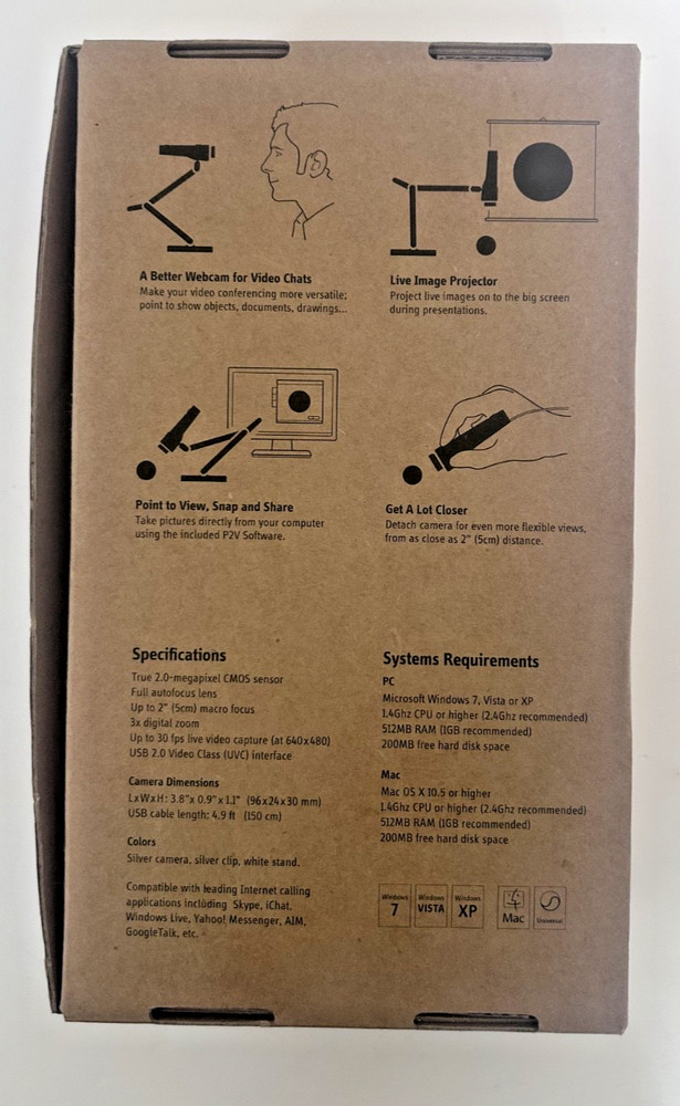 IPEVO P2V USB Doc Camera – Easy Setup, Great Quality 2MP, Autofocus & Macro