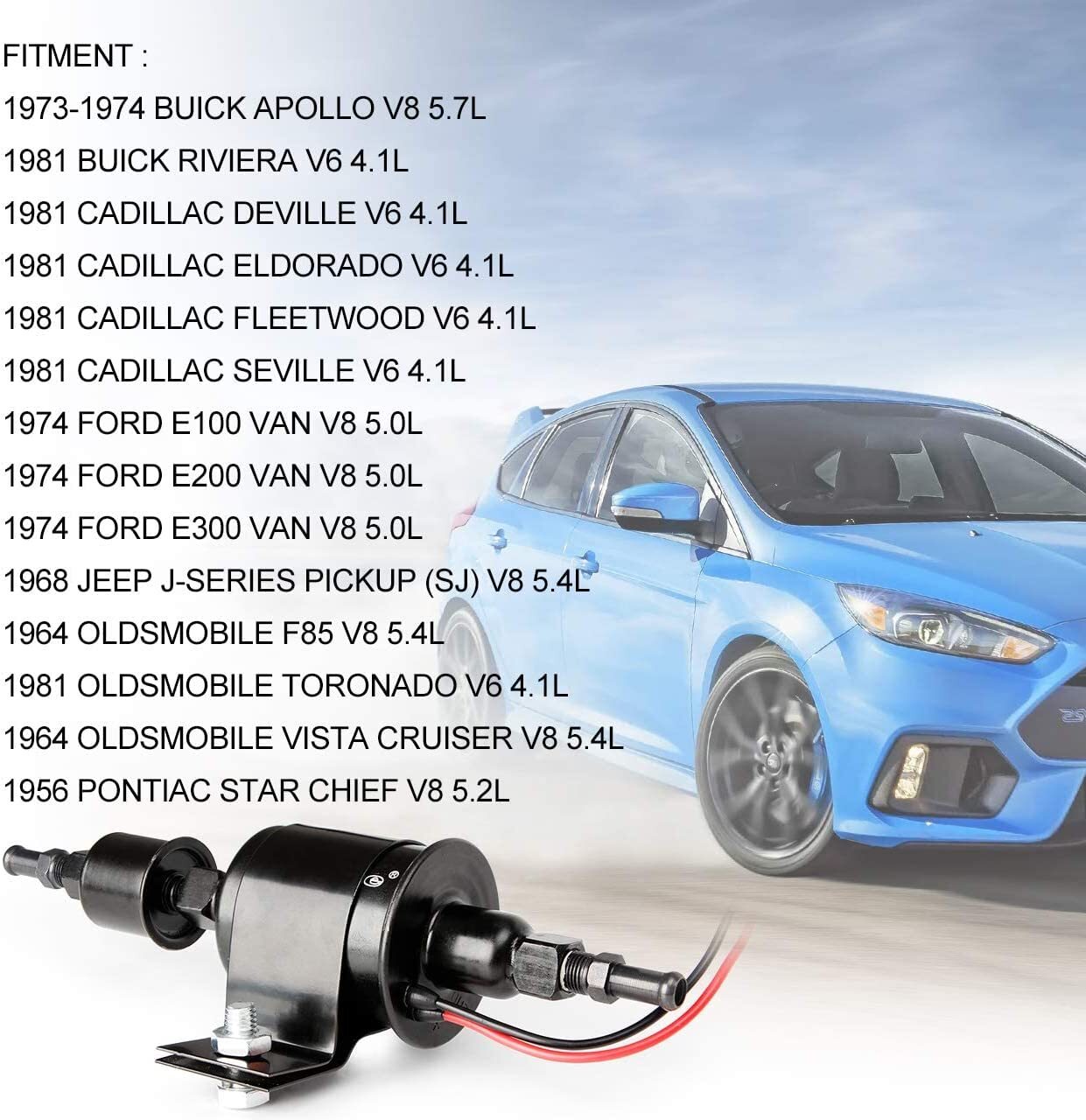 Advanced Universal Electric Fuel Pump Inline Low Pressure 5-9PSI Gas Diesel