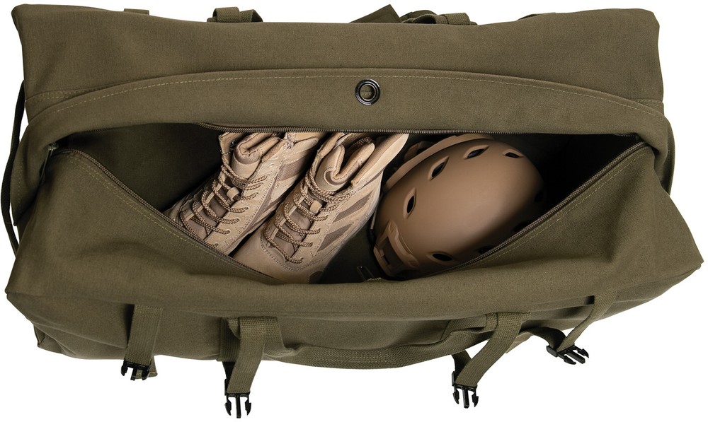 Olive Drab Canvas Gen II Duffle Bag 2 Strap Backpack Tactical Army Type Duffel