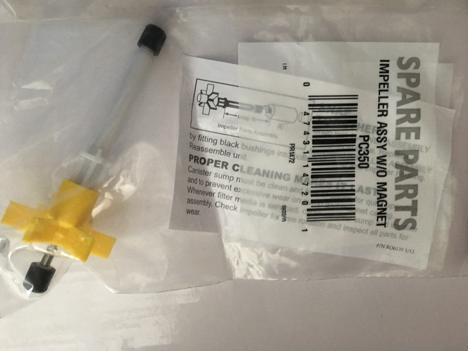 Marineland Magnum 350 Filter Impeller Assembly, Magnet & Rubber Ends NEW!!