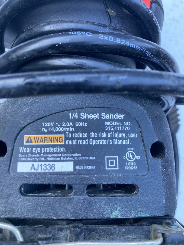 craftsman palm sander. 1/4 Sheet Sander.