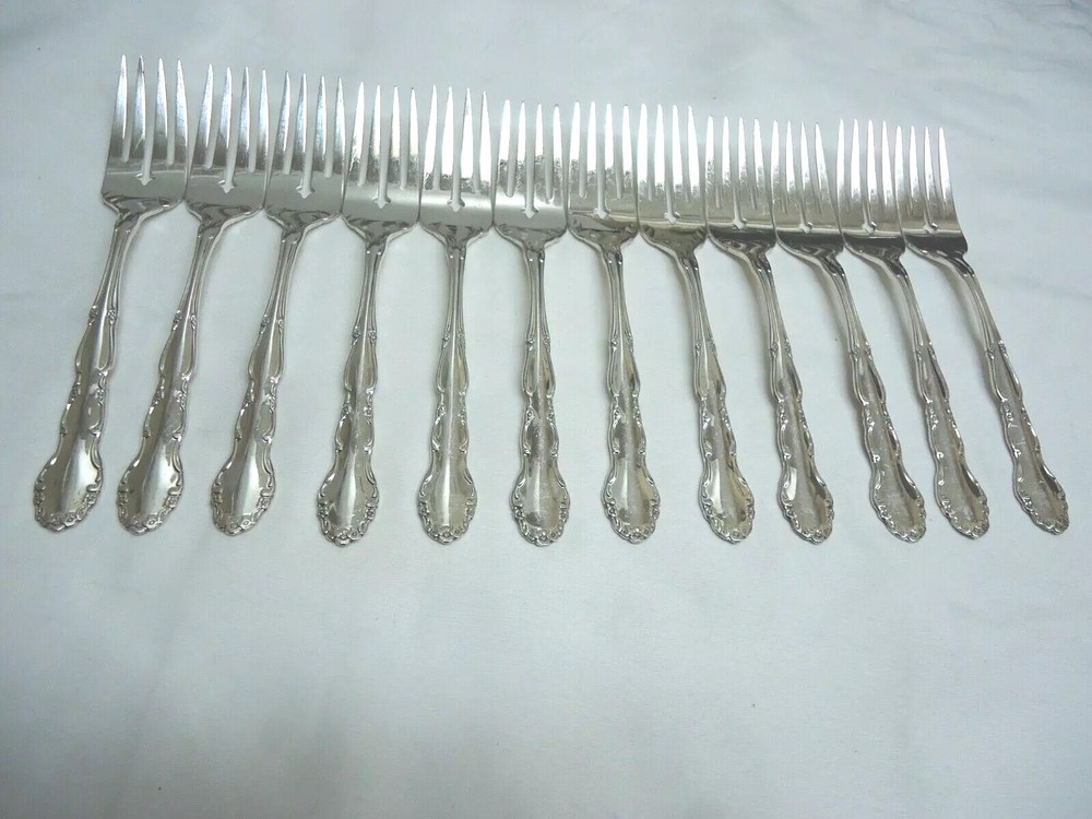 1881 ROGERS FLIRTATION SILVERPLATE SALAD FORK 12-PIECES