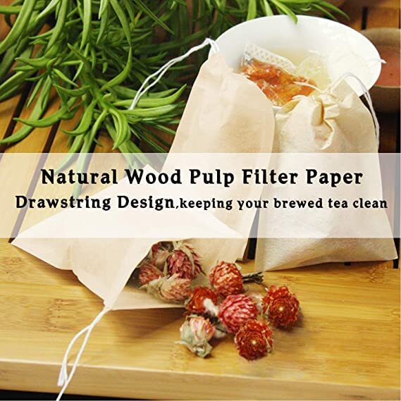 600 Pcs Disposable Tea Filter Bags for Loose Tea,Drawstring Empty Bag for Loo...