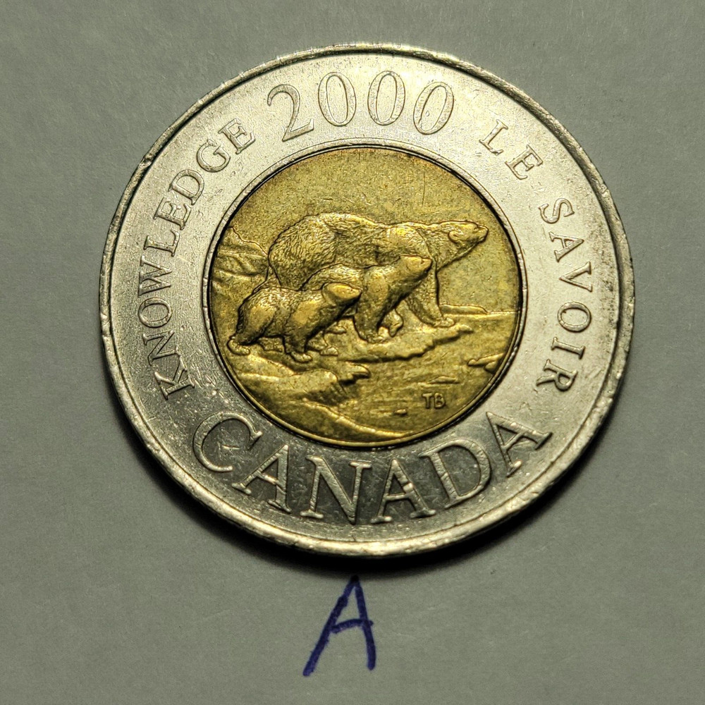 2000 CANADA KNOWLEDGE 2 Dollar Toonie Coin TAr