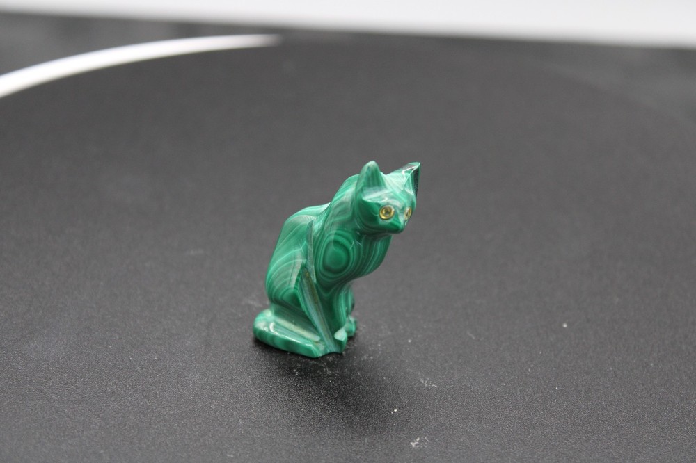 Malachite Cat Figures