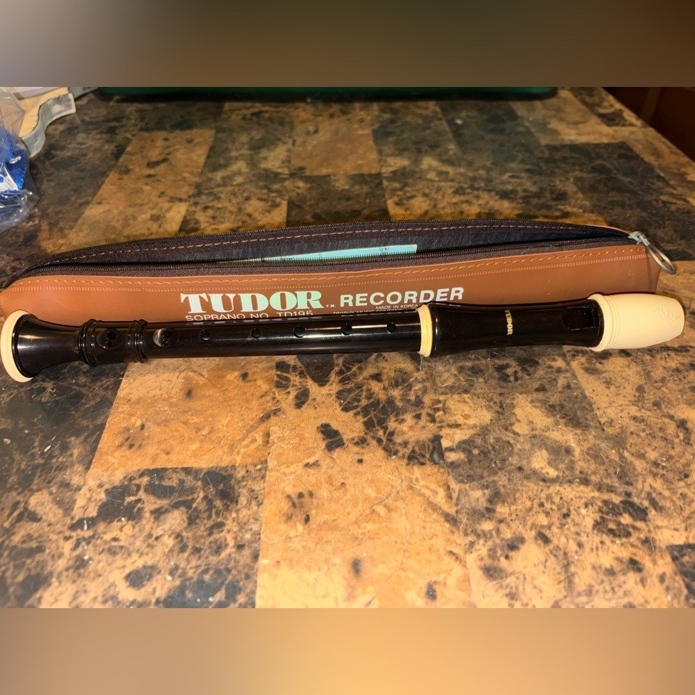 Tudor Brown Soprano Recorder with Zip Case