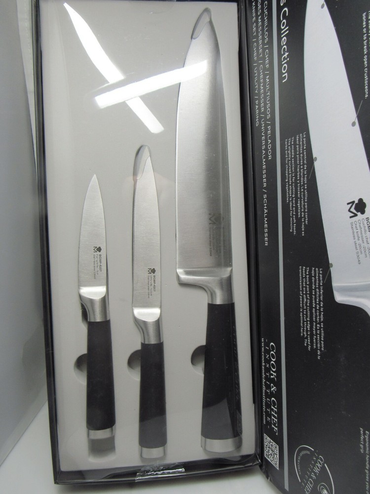 DURABLE HIGH QUALITY MASTERPRO FOODIES COLLECTION 3 PC KITCHEN KNIFE SET