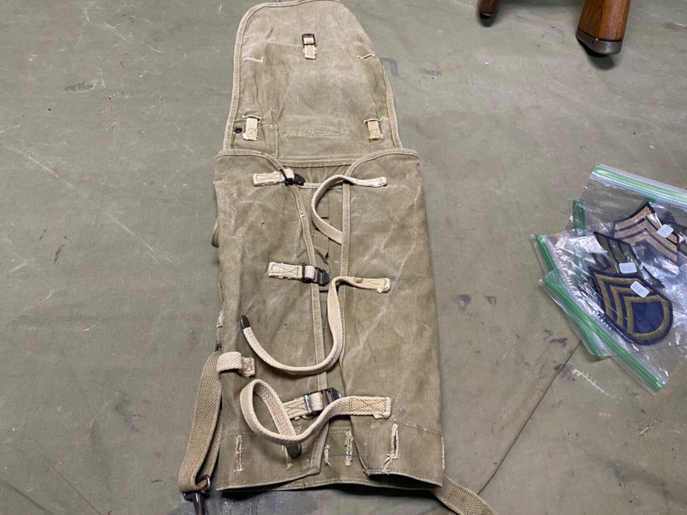 ORIGINAL WWII US ARMY M1928 COMBAT FIELD HAVERSACK BACKPACK-OD#3