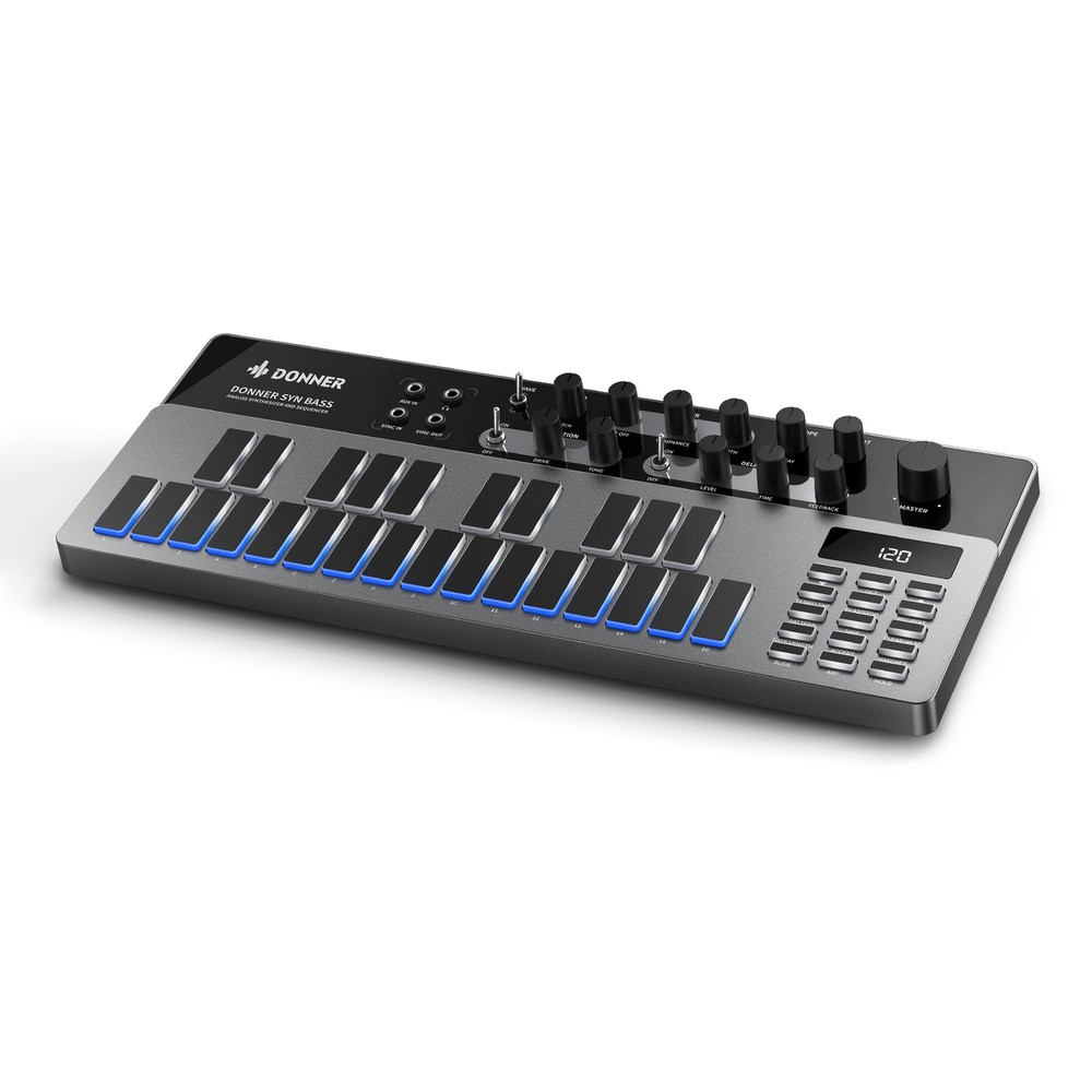 Donner B1 Synthesizer Analog LED Bass Sequencer DJ Controller Beat Drum Machine