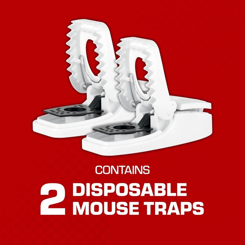 Tomcat Press 'N Set Mouse Trap for Indoor or Outdoor Use, Plastic Spring-Loaded