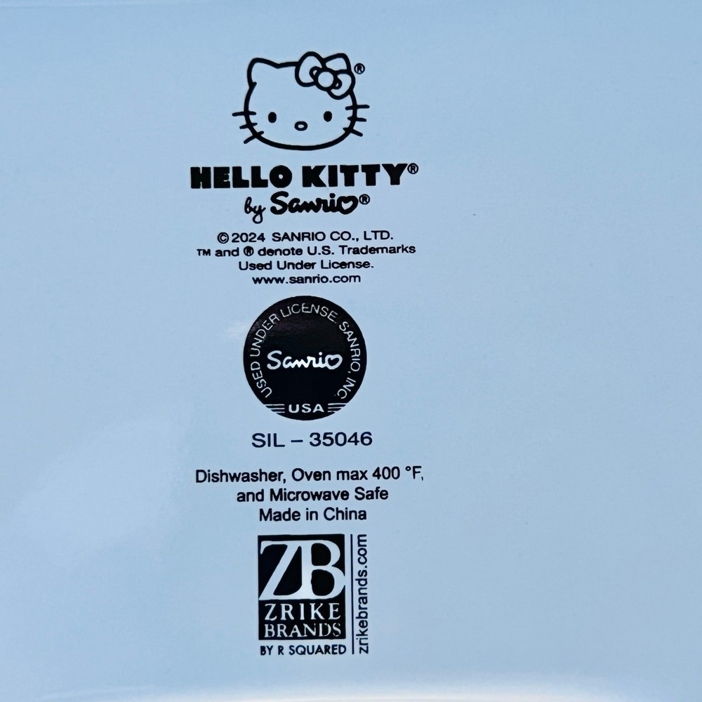Hello Kitty Rectangular Baking Pan 12x8" Christmas Snowman Ceramic Casserole New