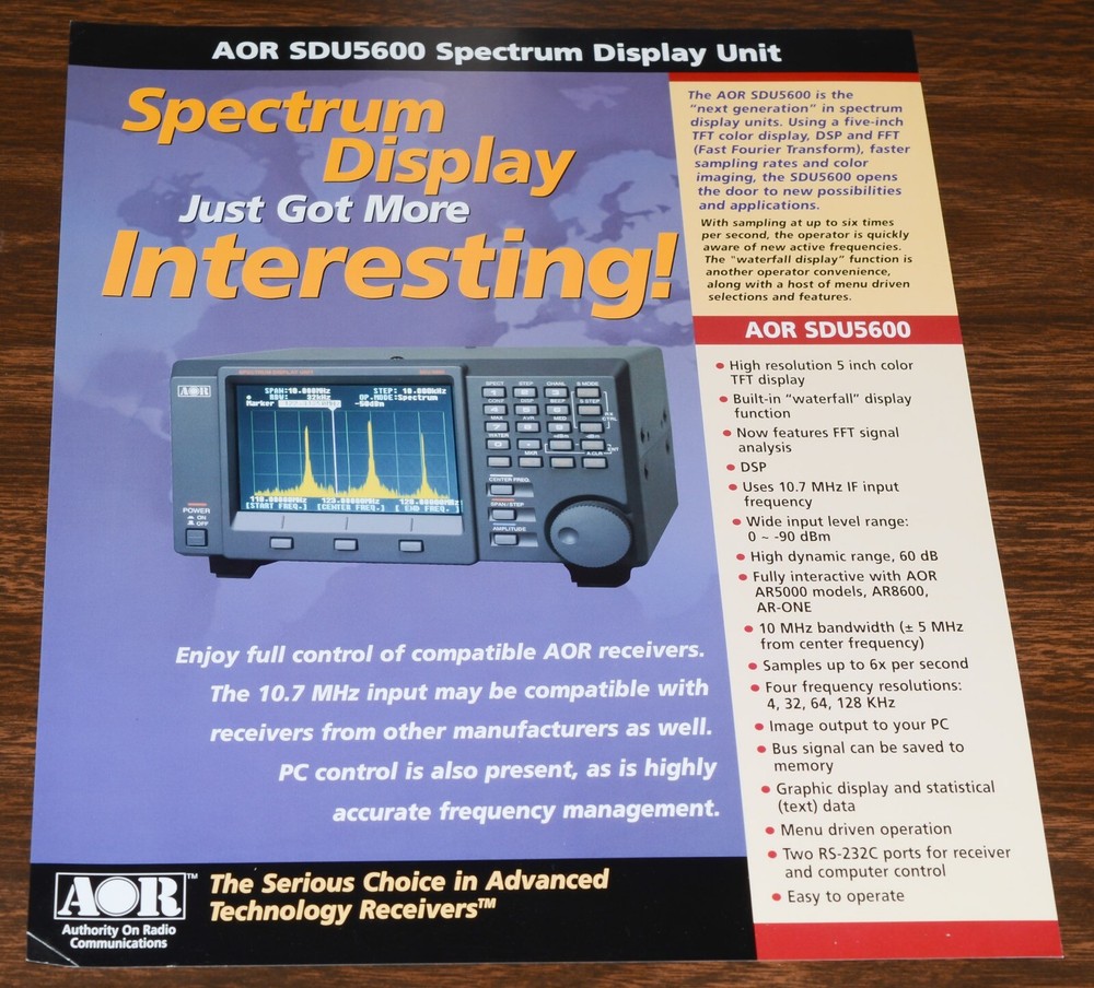 BROCHURE: AOR SDU5600 SPECTRUM DISPLAY UNIT