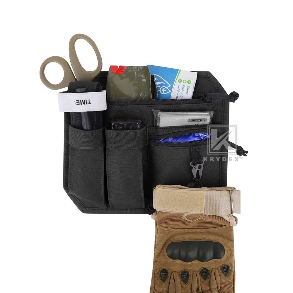 KRYDEX Tactical Organizer Panel Hook Backed Admin EDC Holder Lightweight Black