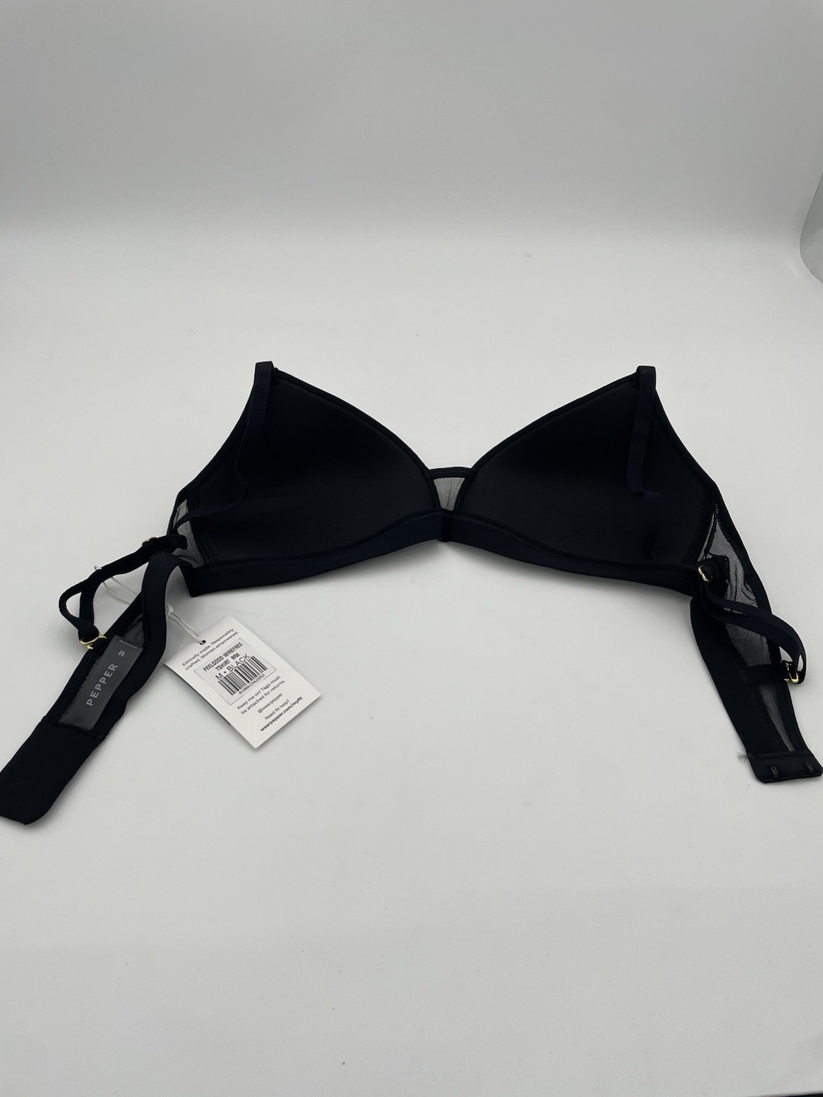 Pepper Medium Bra Black FeelGood Wirefree T Shirt Back Closure