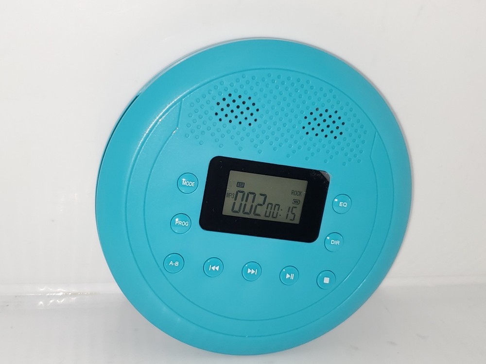 Monodeal Portable Rechargeable Personal Compact Disc CD Player MD-109B Blue.