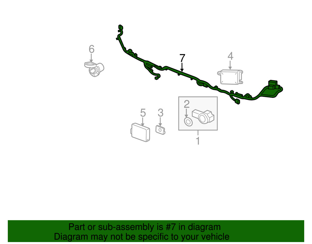 Genuine GM Rear Object Alarm Sensor Wiring Harness 23491505