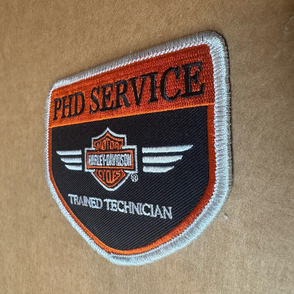 Harley-Davidson Patch PHD Service Trained Technician , 3-3/4" Sew or Iron On New