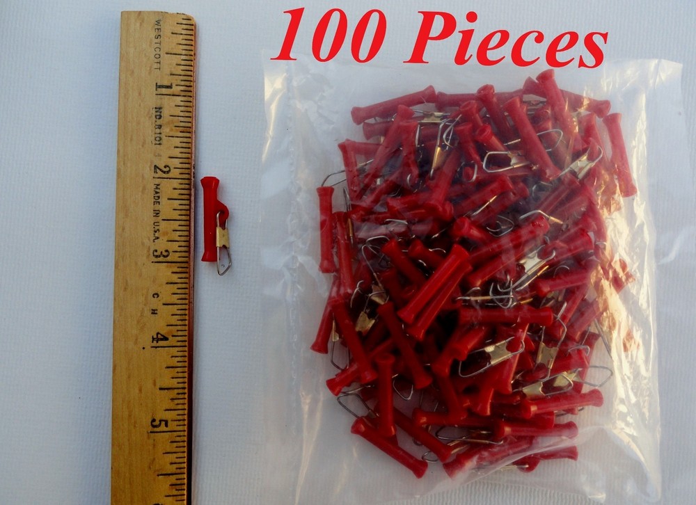 1" Length Sinker Slides Sliders Red - 100 Pieces
