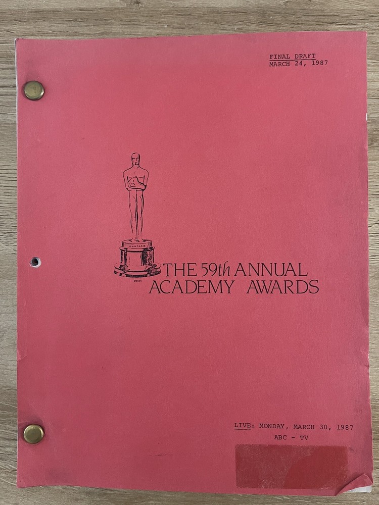 59th ACADEMY AWARDS Production Script Original Oscars - FINAL DRAFT 1987