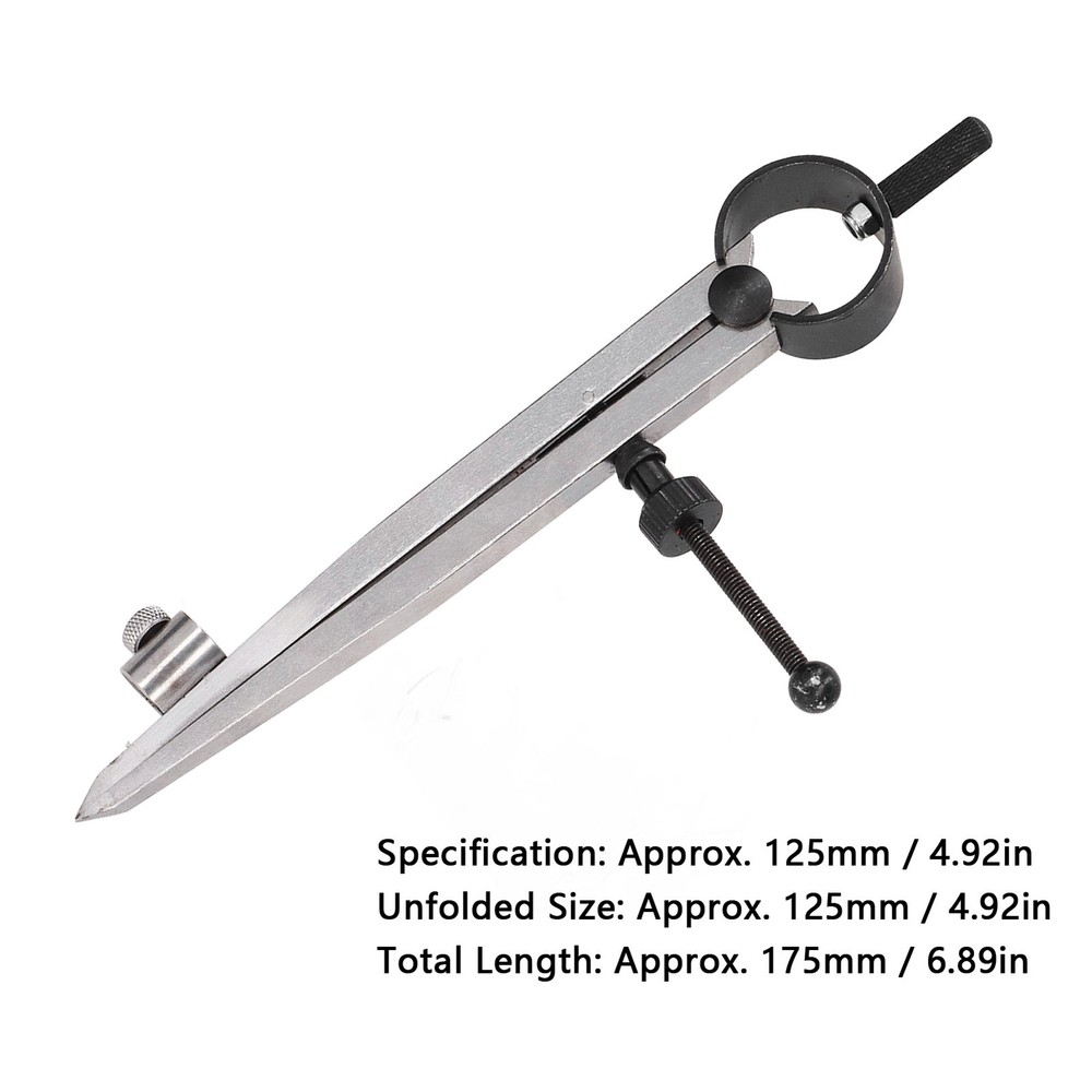Wing Divider Gauge Carbon Steel Adjustable Angle Lockable Scribing Tool For
