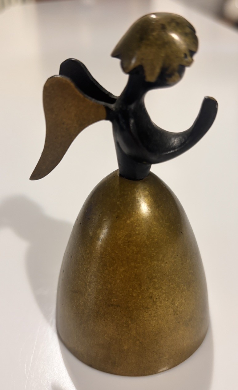 Walter Bosse Praying Angel Bell Cherub Hagenauer Brass Bronze Mid Century Decor