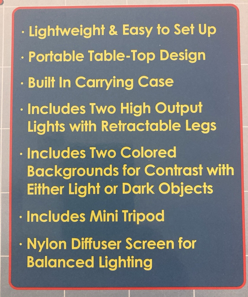 Quantaray Portable Lighting Studio w/Lights & Accessories - NIB