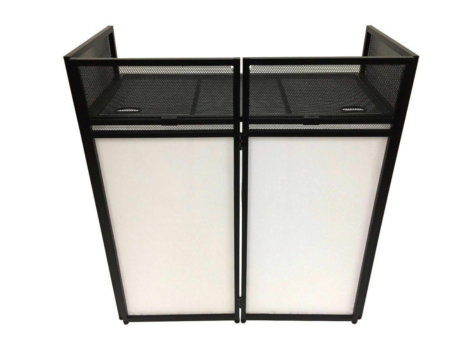 DJ Event Facade White/Black Scrim Metal Frame Booth W/Table Top+Corner Table Top