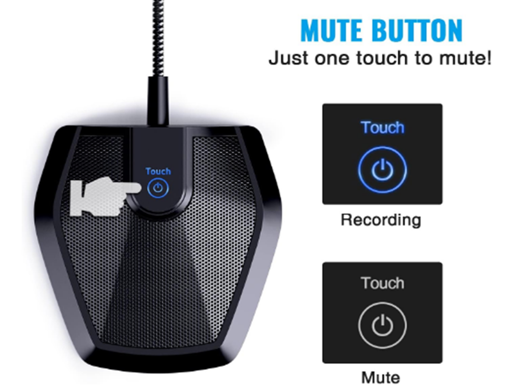 Conference USB Microphone for Computer Plug & Play Compatible w/Mac OS X Windows