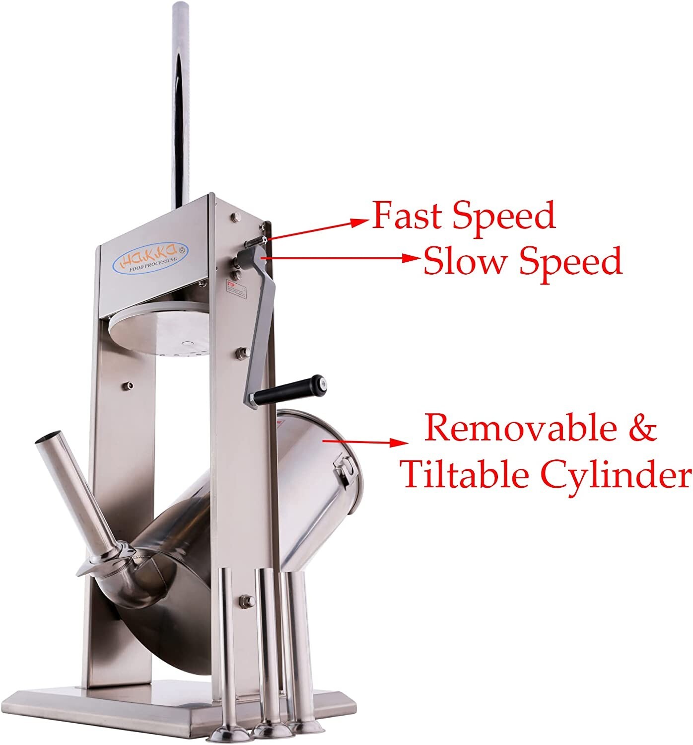 Hakka 11lb 5L Sausage Stuffer 2 Speed Vertical Stainless Steel Meat Filler Maker