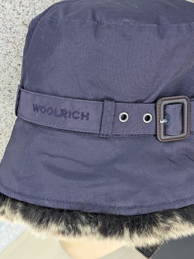 Woolrich Rabbit Fur Trim Hat Natural