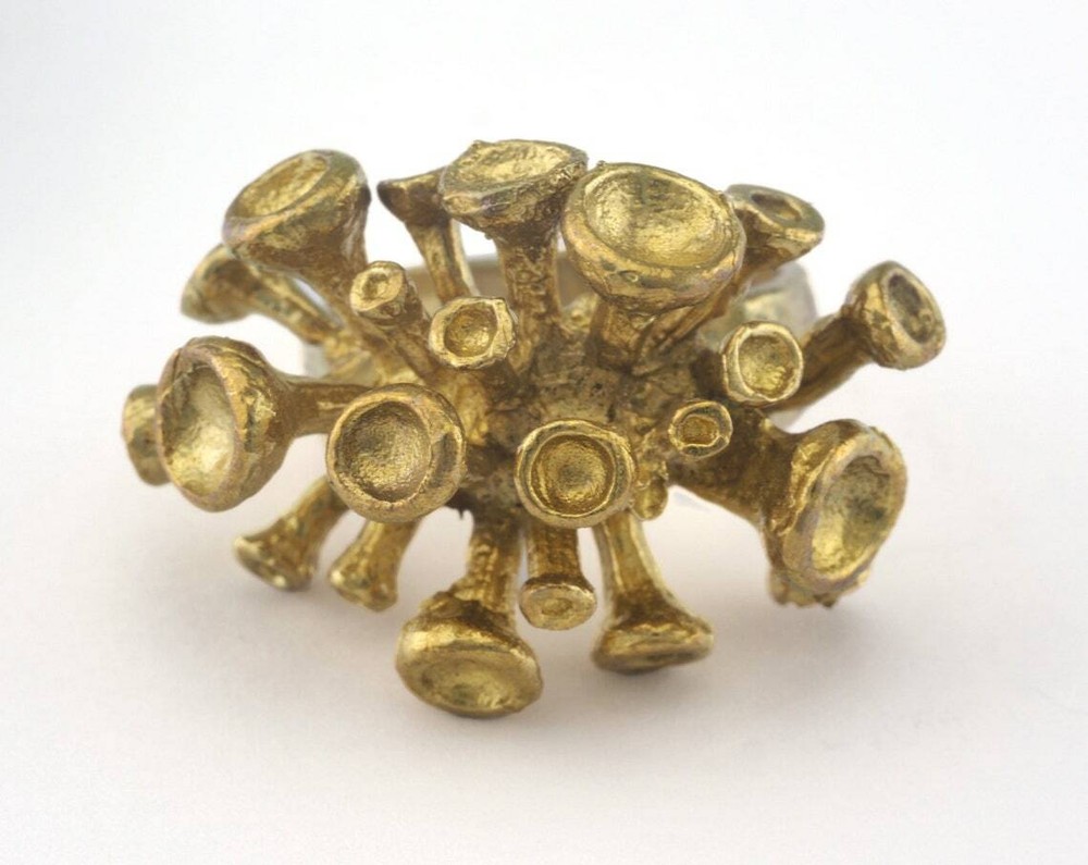 Ring Adjustable Ring Bezel - Cup Raw brass (18mm 8US inner size - 2697