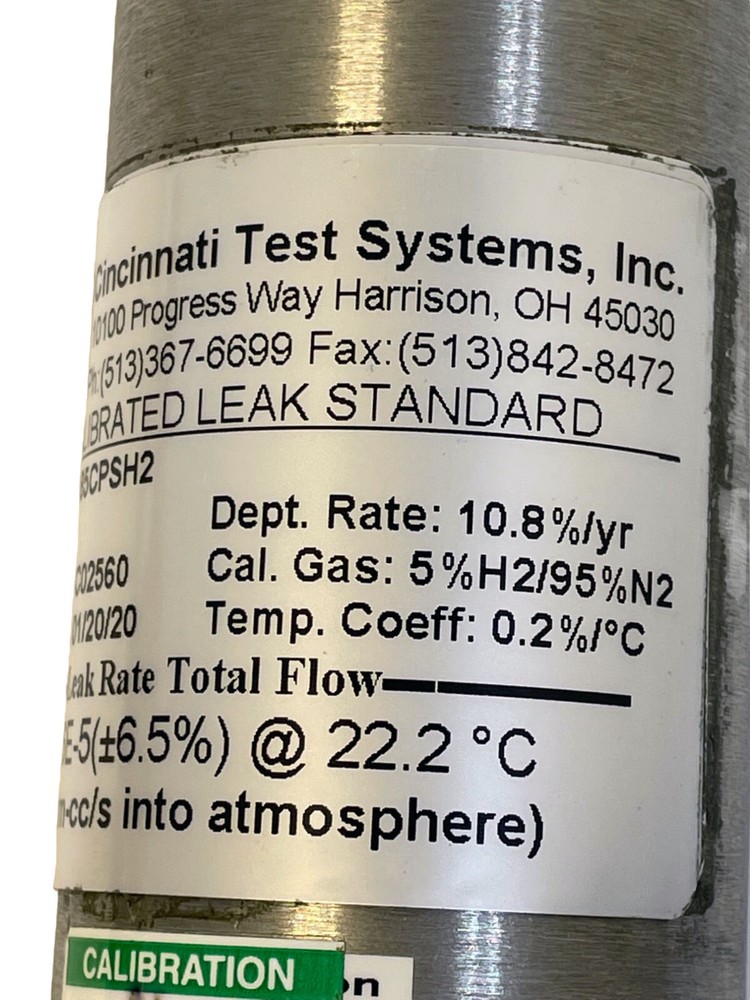 Cincinnati Test Systems C02537 Calibrated leak standard