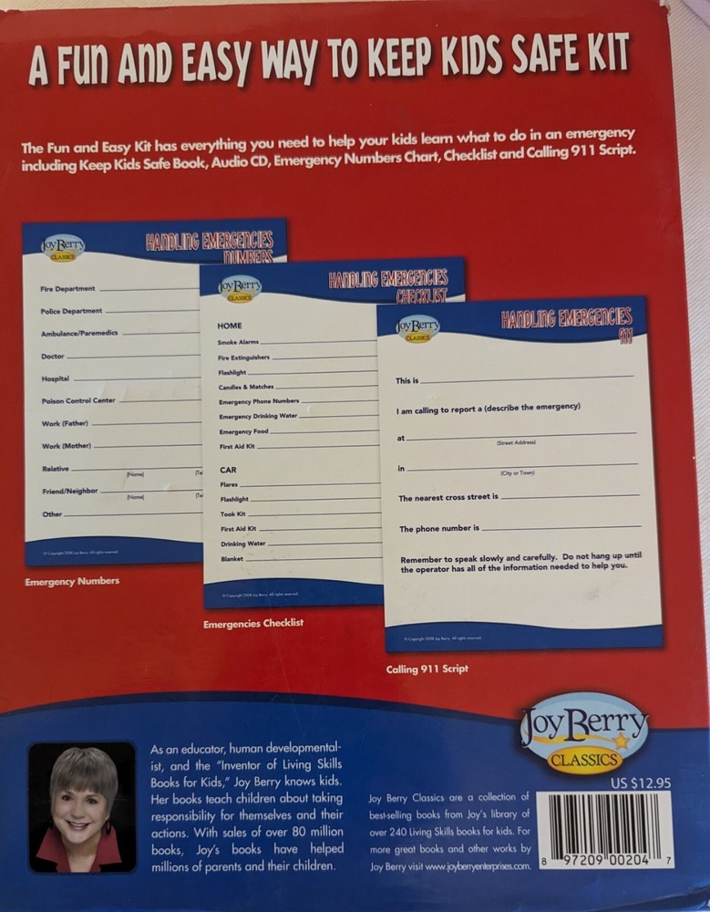 Keep Kids Safe Kit By Joy Berry (See Pics!)